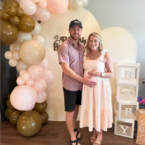 Pinkblush Light Pink Gingham Midi Dress - Picture 3 of 5